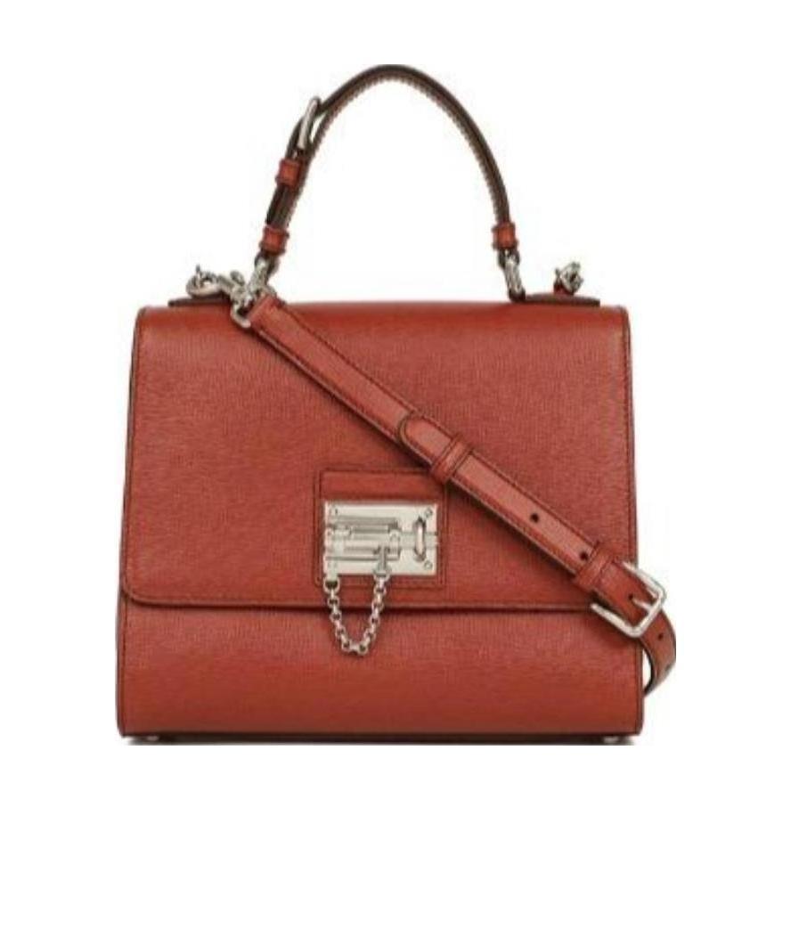 Dolce & Gabbana Logo Details Handbag In Brown