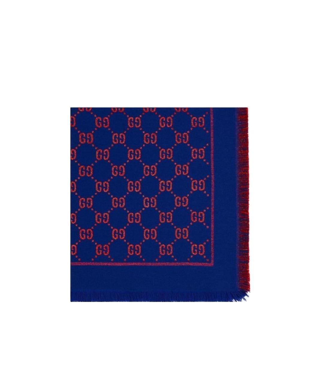 Gucci Gg Motif Lam� Scarf In Blue