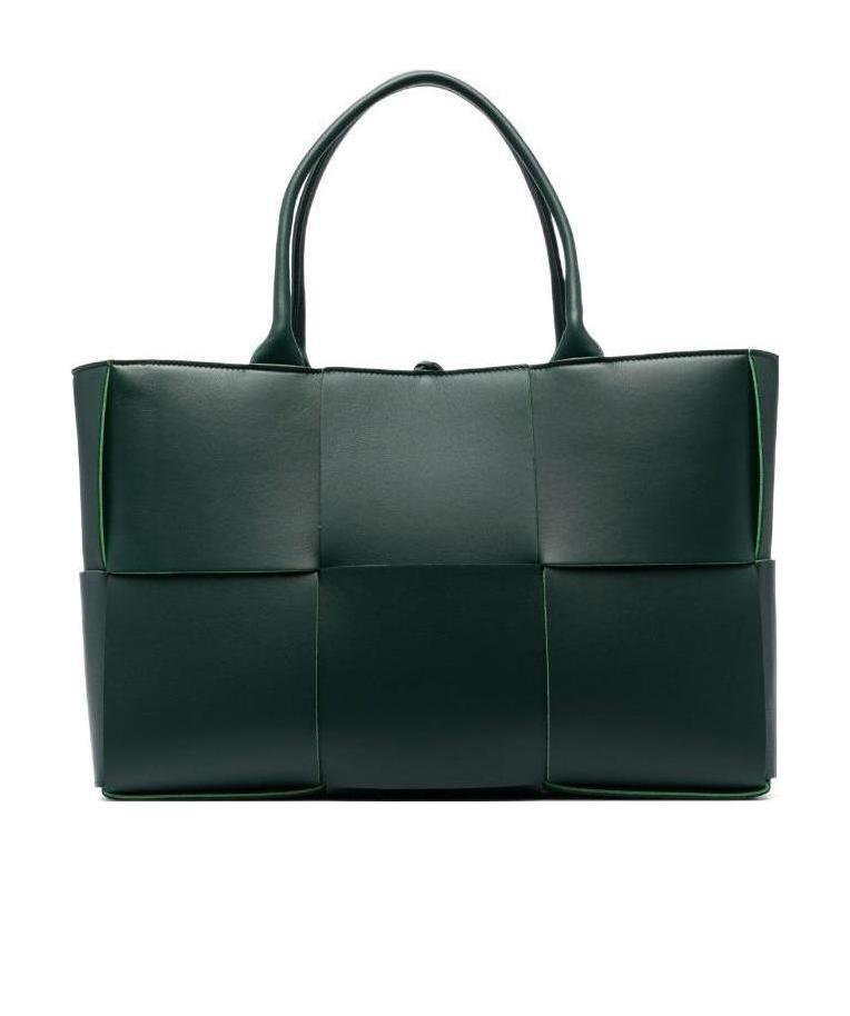 Bottega Veneta Intrecciato Leather Tote In Green