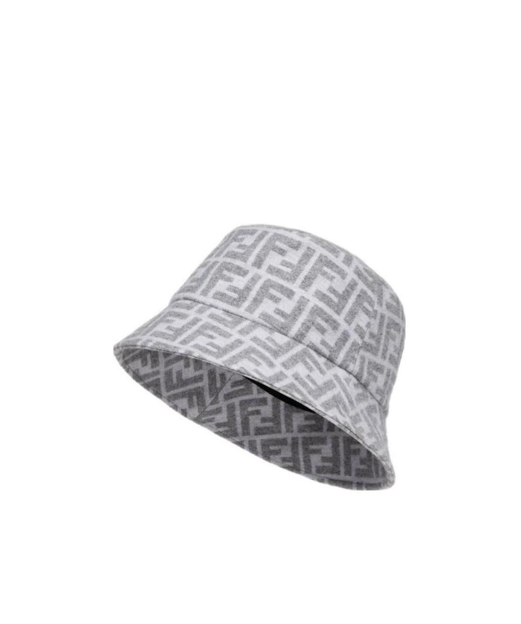 Fendi Ff Monogram-print Bucket Hat In Gray