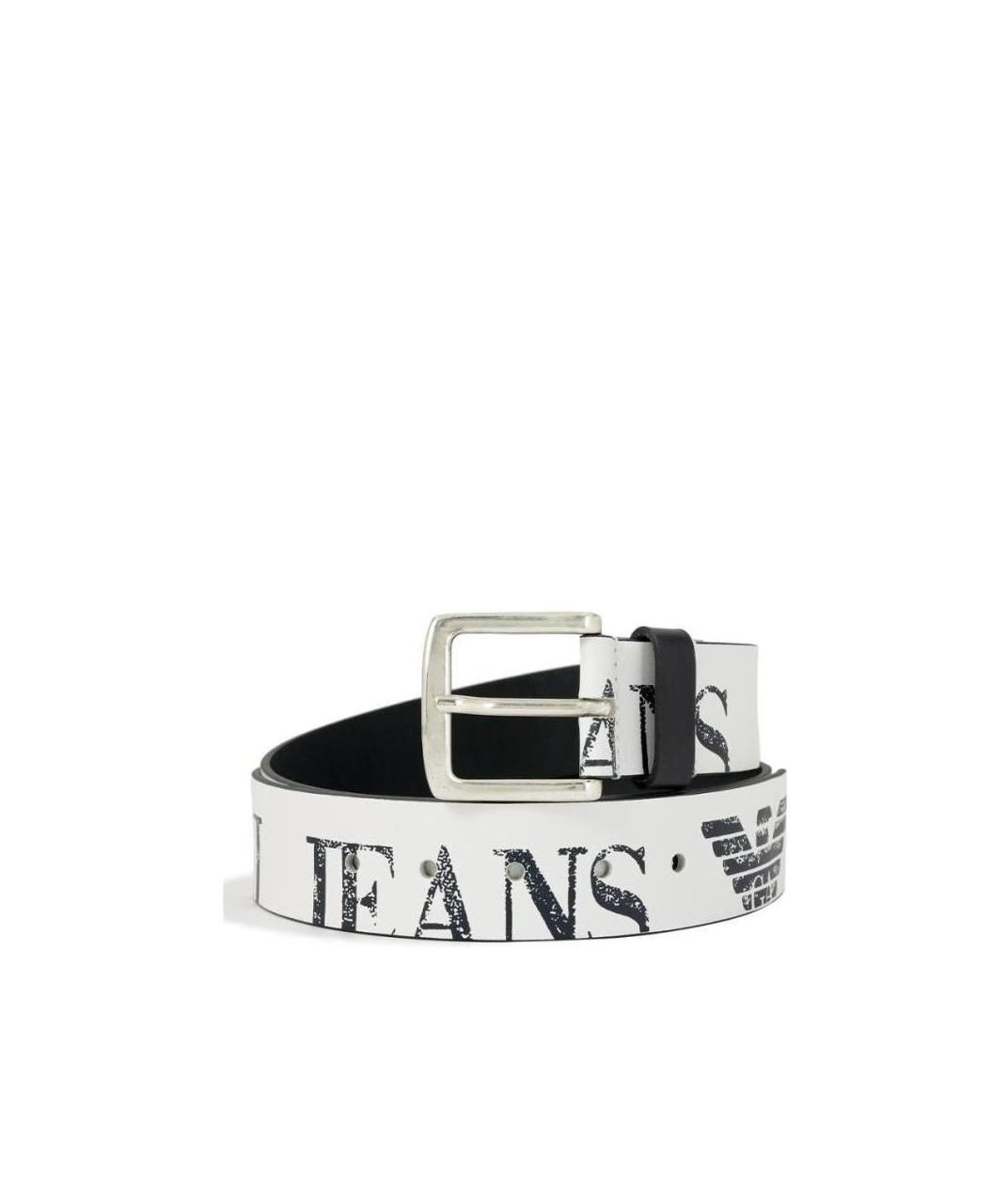 Armani Jeans Logo Printed Belt In White