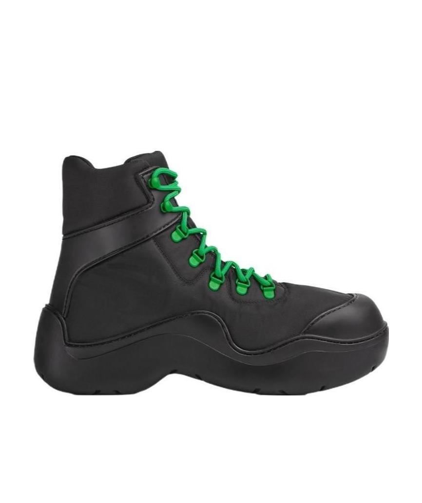 Shop Bottega Veneta Puddle Lace-up Boots In Black