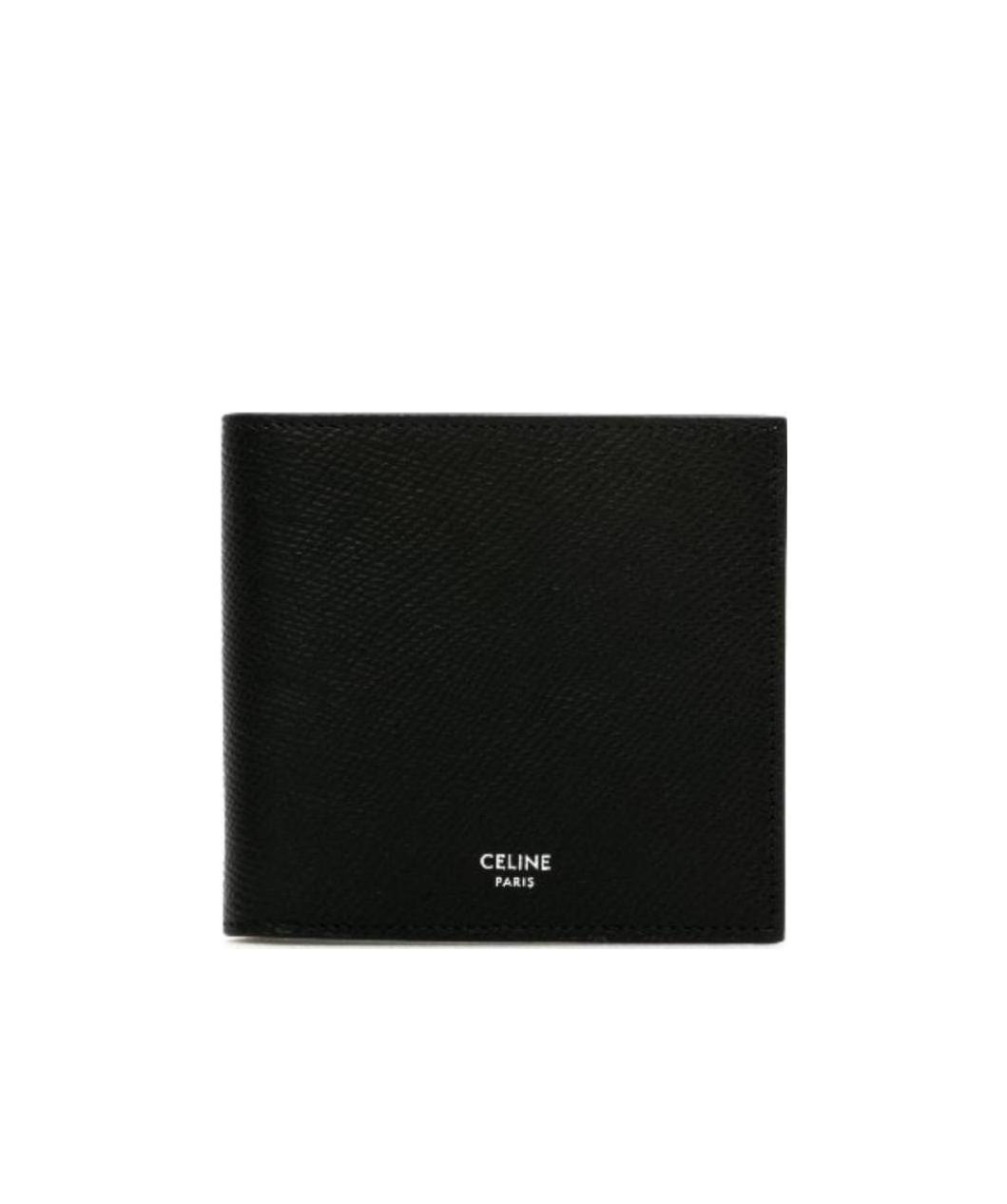 Celine Logo Print Bi-fold Wallet In Black