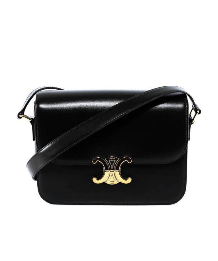 Celine Medium Triomphe Bag In Black