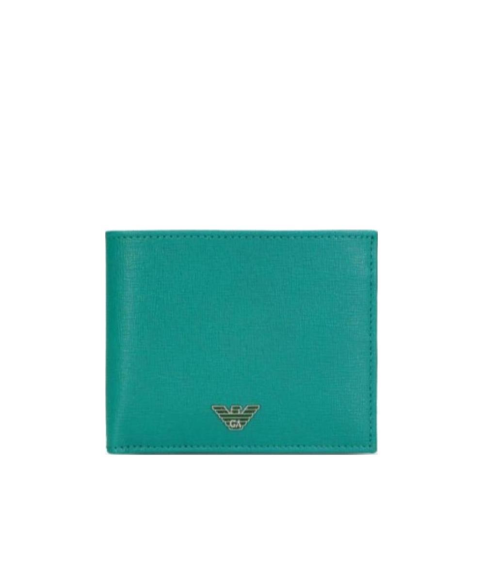 Emporio Armani Logo Details Wallet In Green