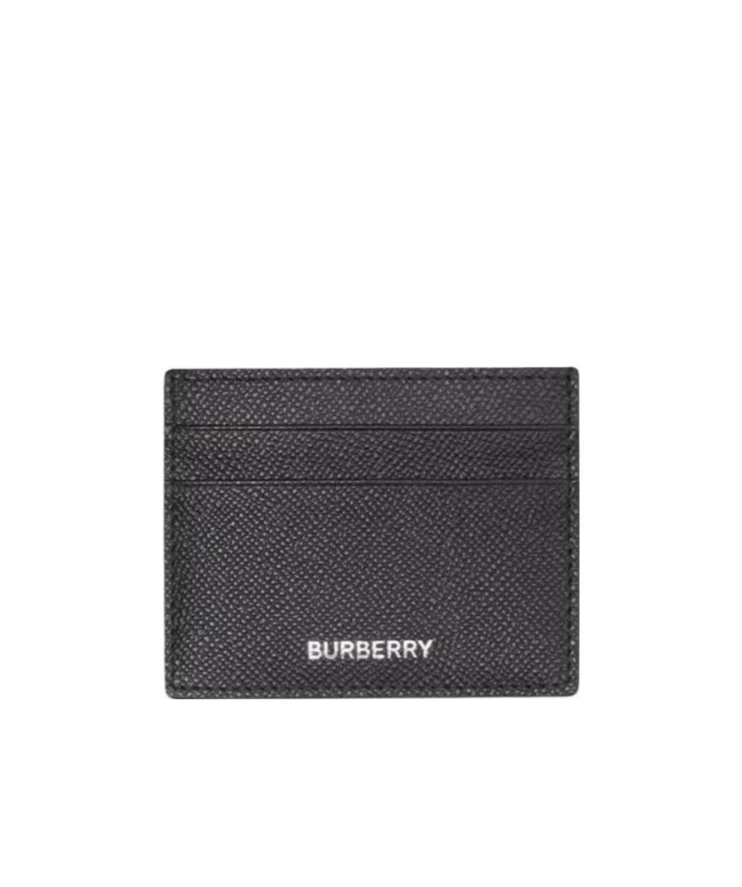 Burberry Grainy Leather Card Case In Black