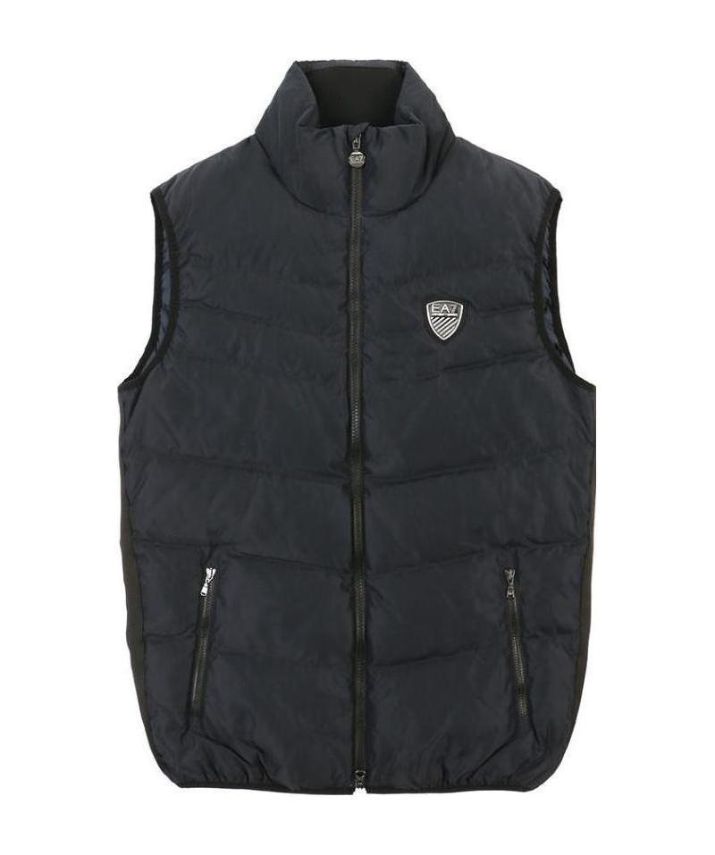 Ea7 Quilted Sleeveless Down Jacket In Black
