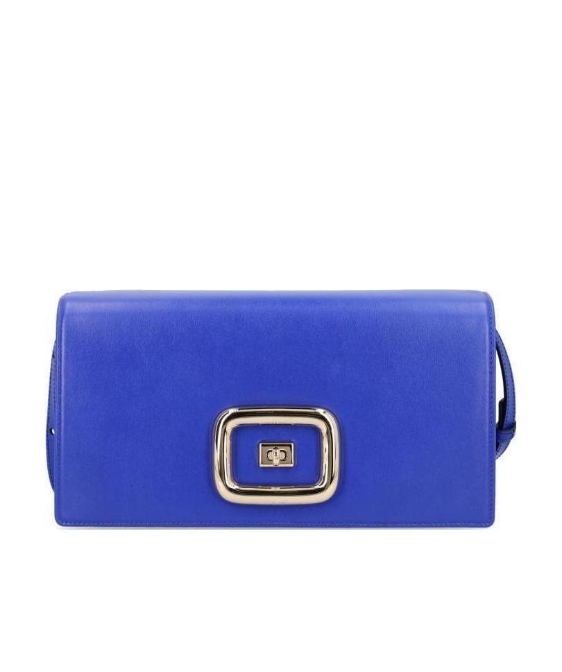 Roger Vivier Logo Design Shoulder Bag In Blue