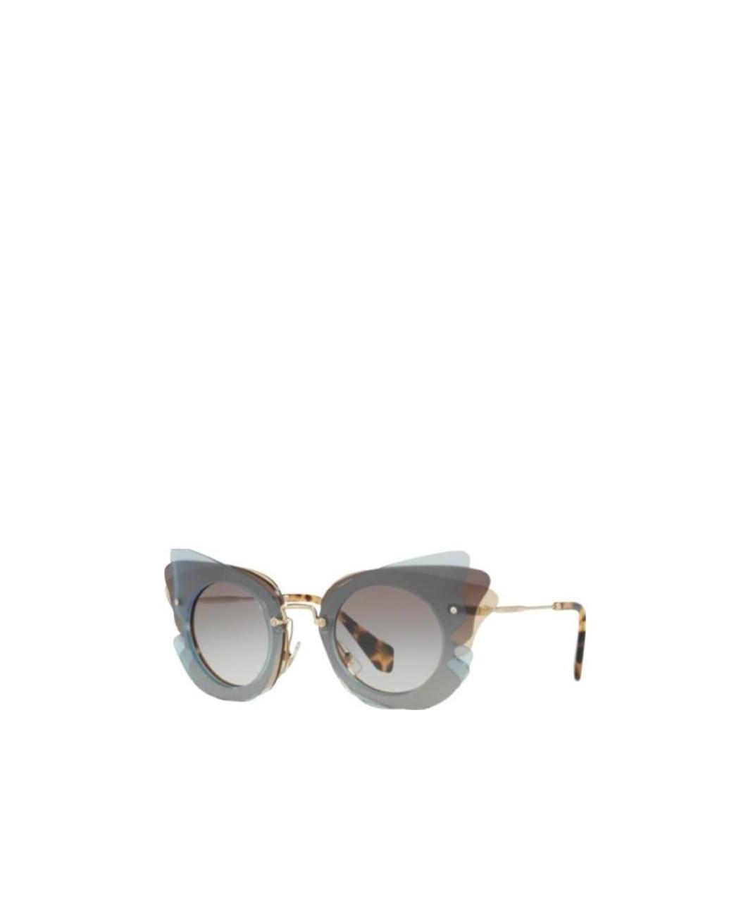 Miu Miu Logo Sunglasses In Gray