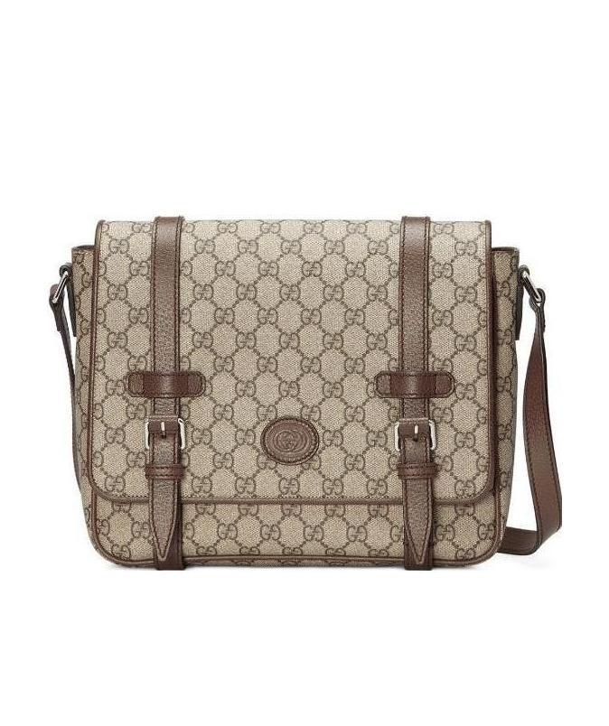 Gucci Gg Supreme Messenger Bag In Brown