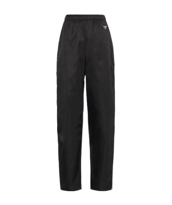 Shop Prada Re-nylon Wide-legged Joggers In Black