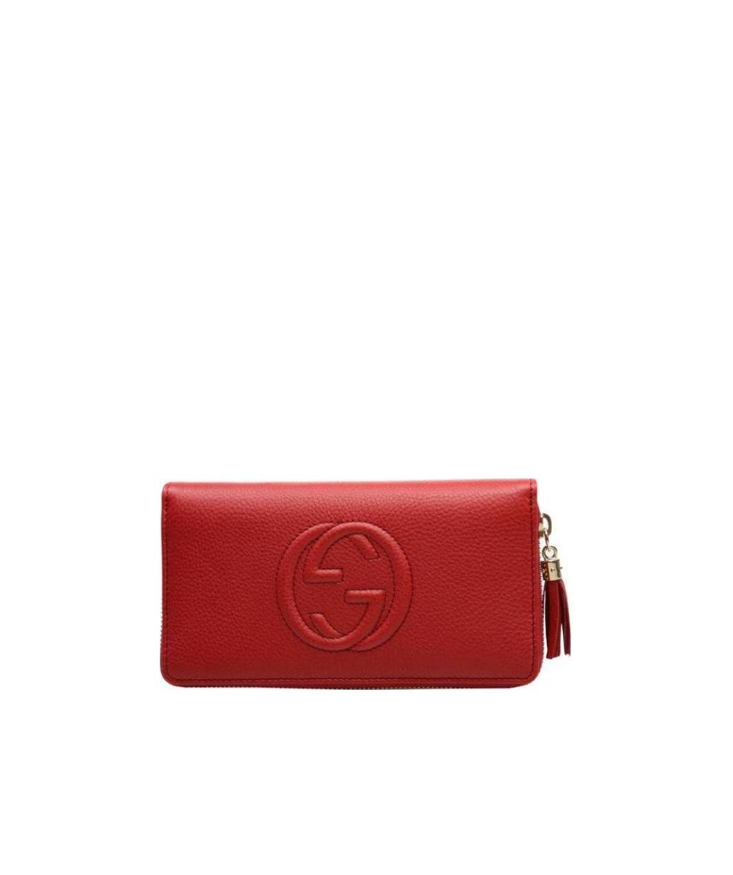 Gucci Logo Details Long Wallet In Red
