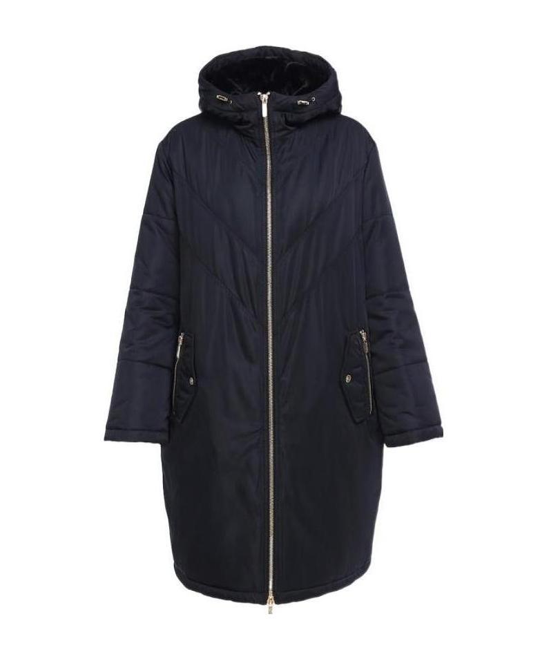 Versace Jeans Zipper Hooded Down Jacket In Black