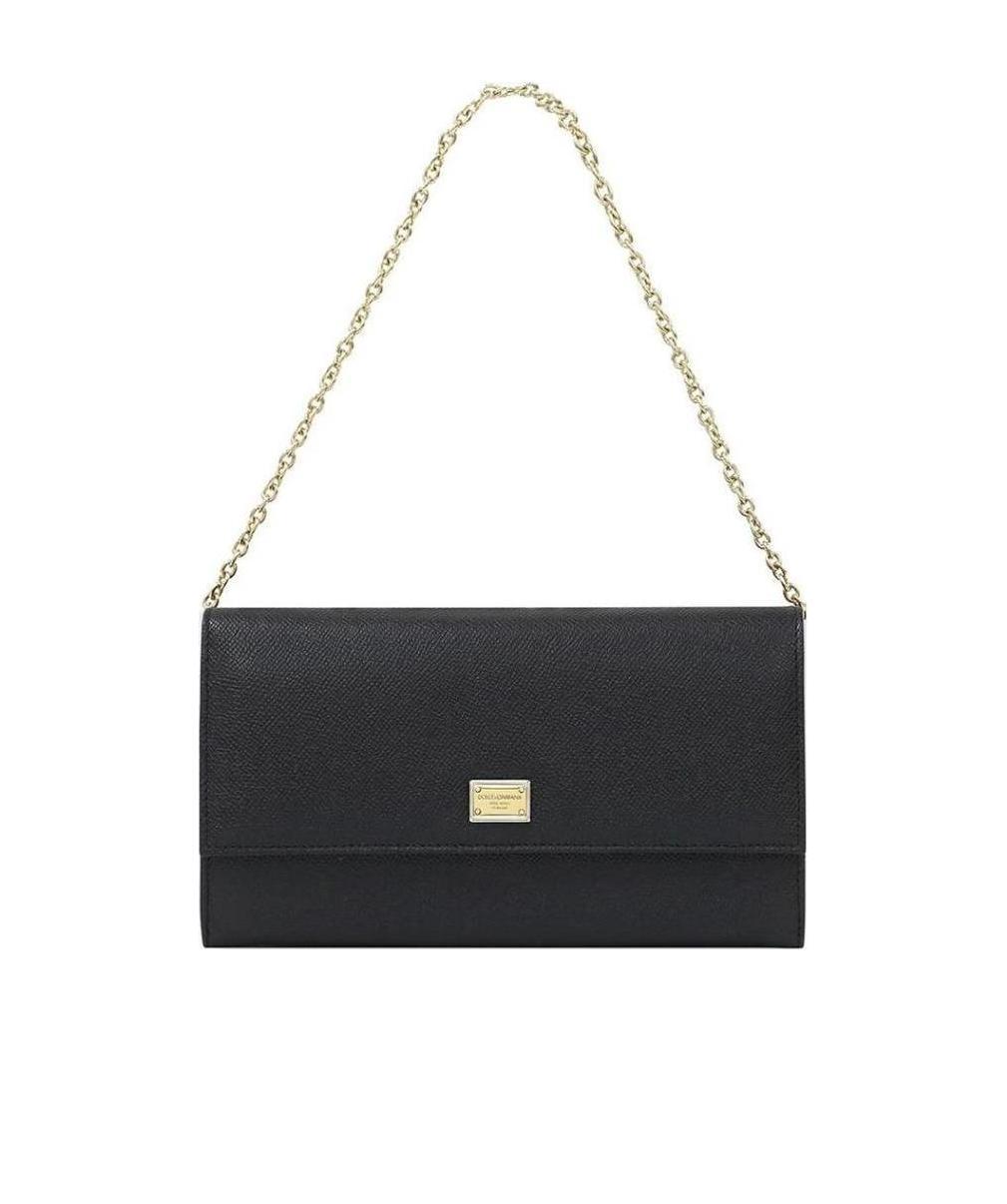 Dolce & Gabbana Logo Details Handbag In Black