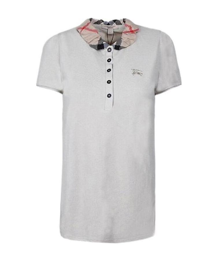 Burberry Pull-down Short-sleeved Polo Shirt In White