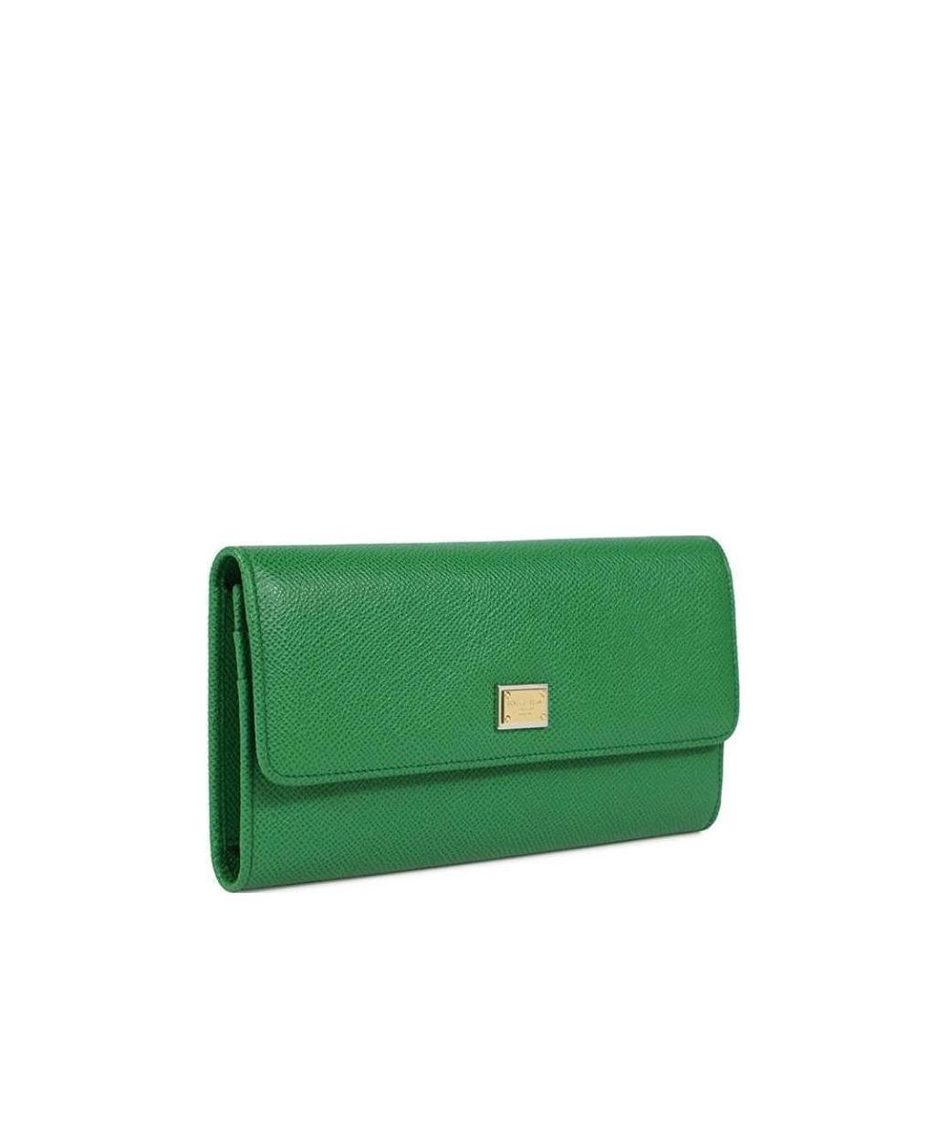 Dolce & Gabbana Logo Details Wallet In Green