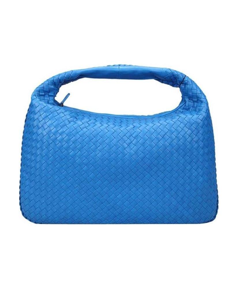 Bottega Veneta Knitted Detail Handbag In Blue