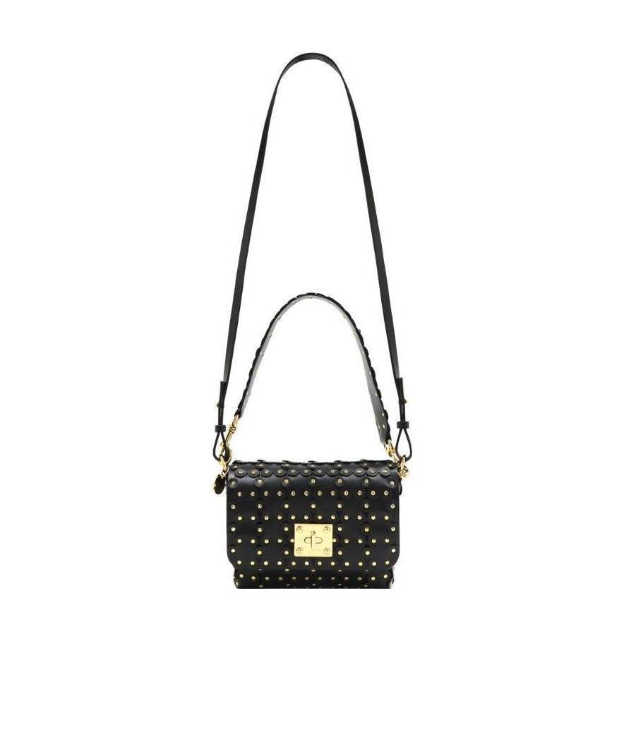 Red Valentino Rivet Inlaid Shoulder Bag In Green