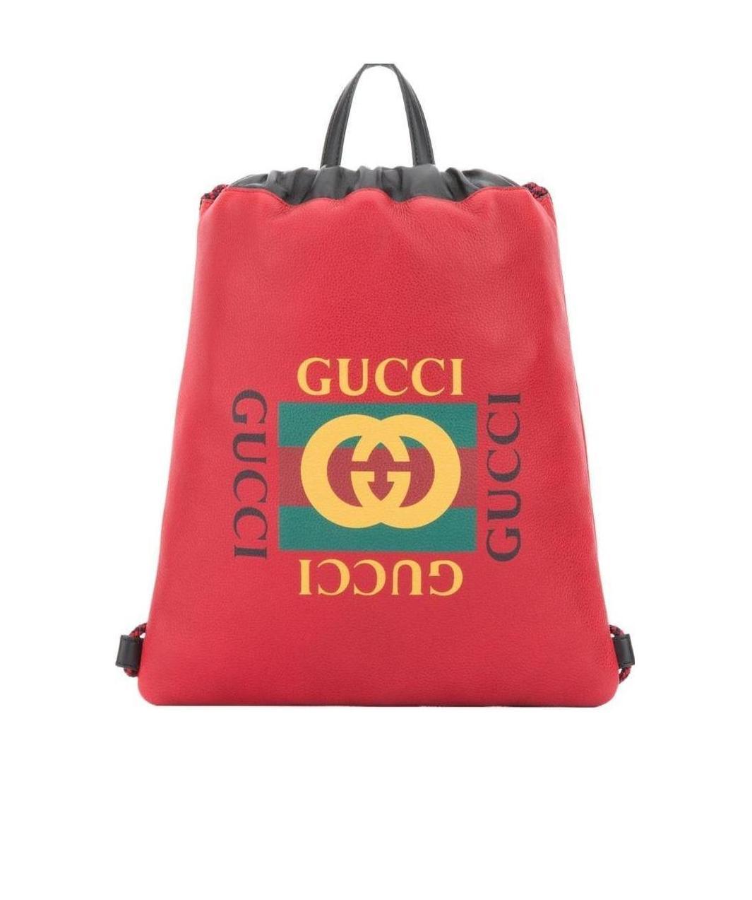 Gucci Printed Backpack In Red