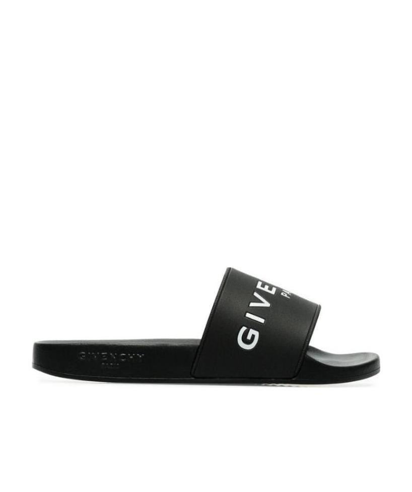 Shop Givenchy Paris Flat Sandals In Black