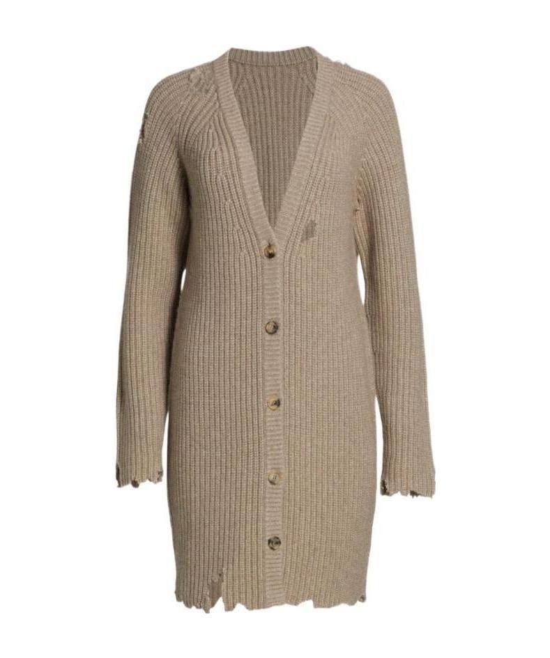 KHAITE THE RORY DISTRESSED CARDIGAN