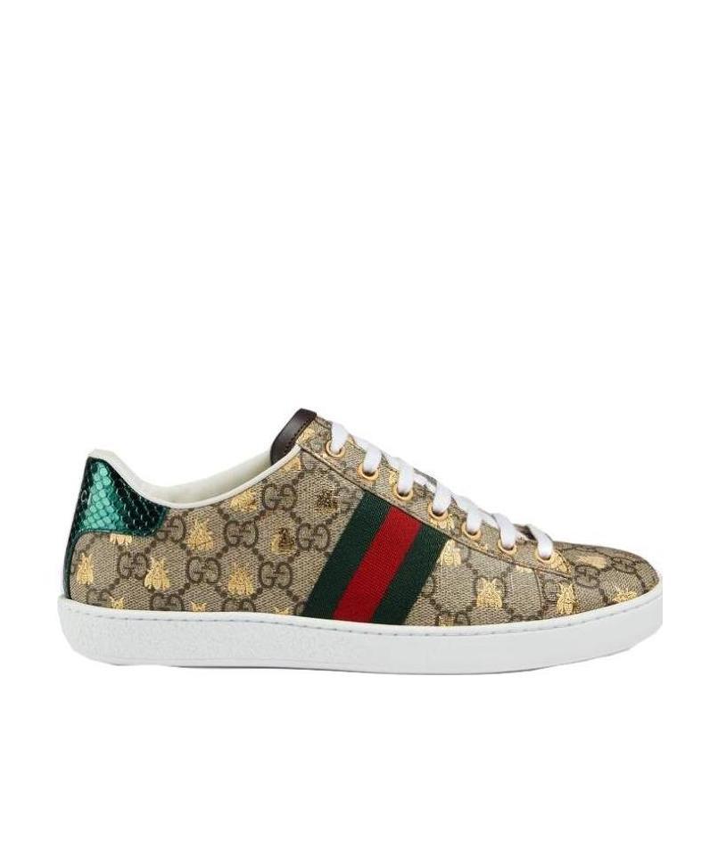 Shop Gucci Ace Gg Supreme Sneaker With Bees In Multicolor
