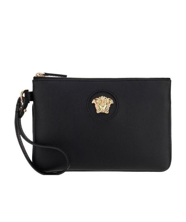 Versace La Medusa Clutch Bag In Black