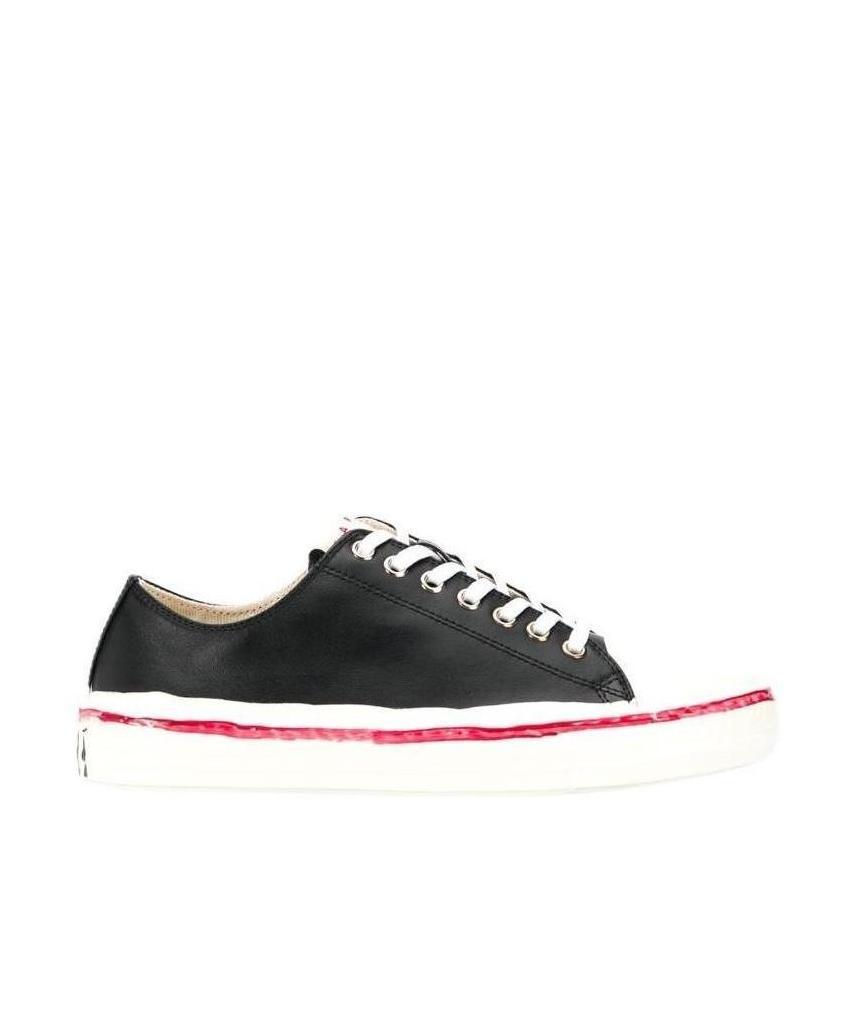 Marni Leather Lace-up Sneakers In Black