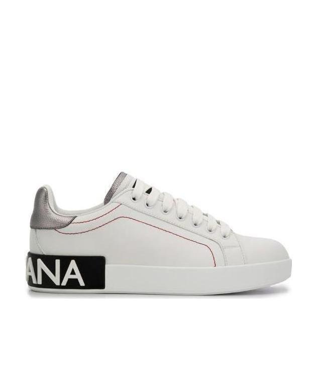 Dolce & Gabbana Leather Classic Low Top Sneakers Women's Shoes In White