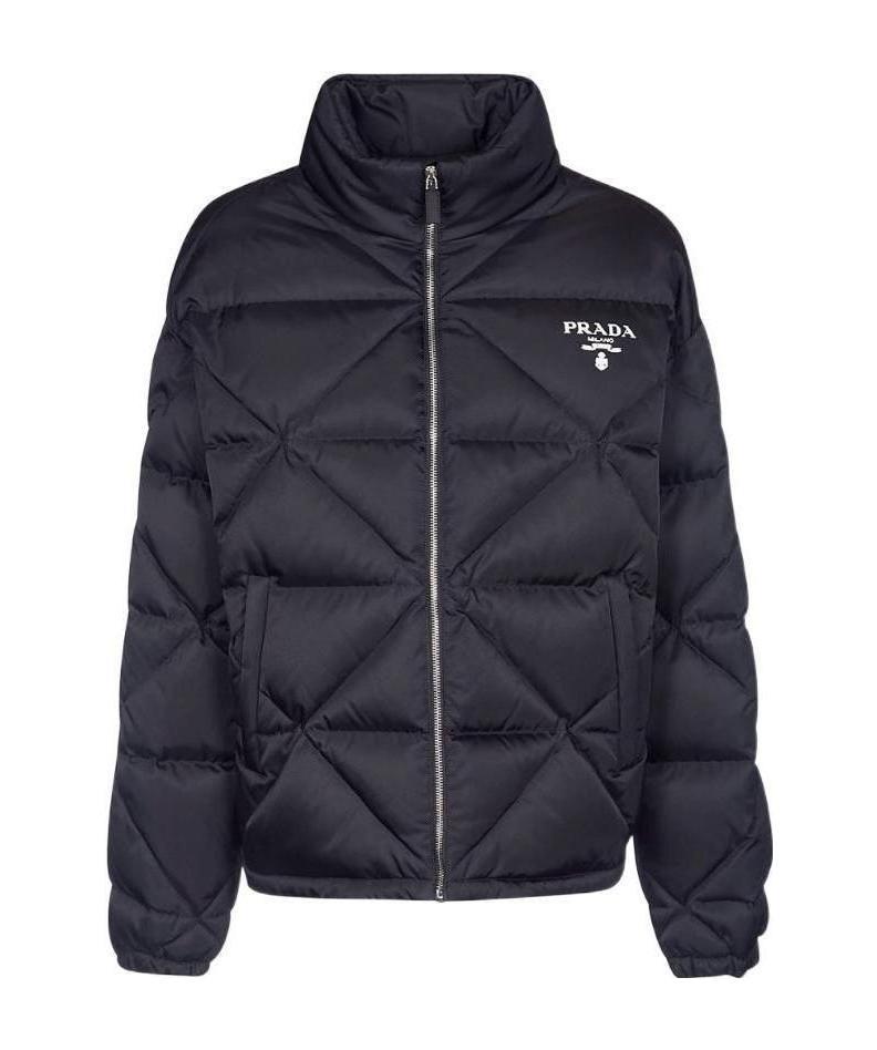 Prada Logo-print Padded Jacket In Black