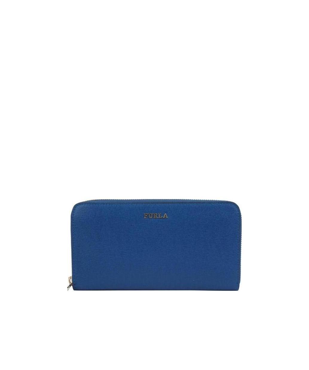 Furla Long Zipper Purse In Blue