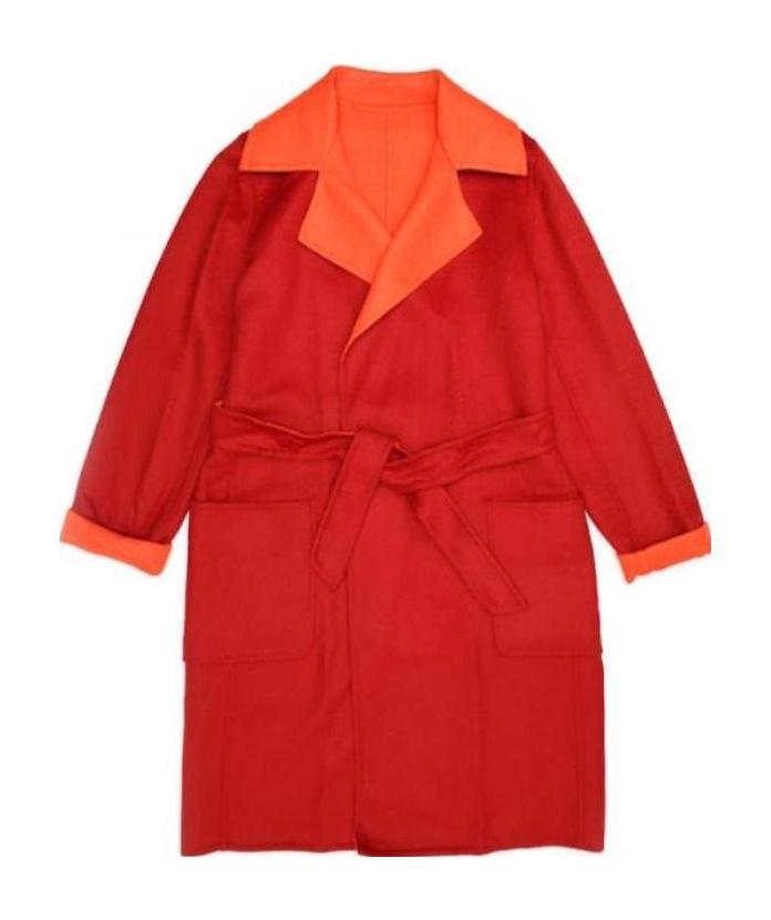 Max Mara Lapel Coat In Red