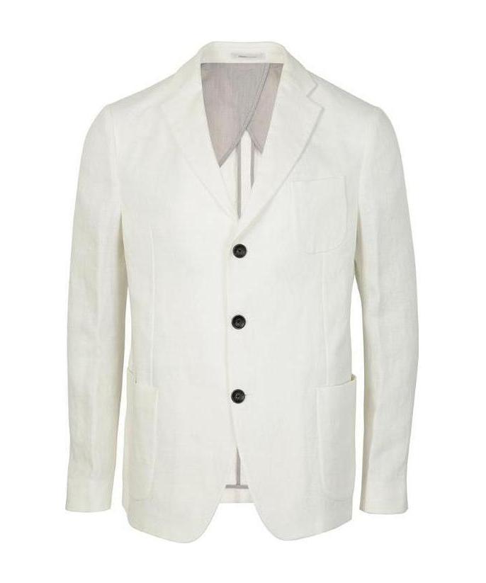 Armani Collezioni Logo Suit Jacket In White