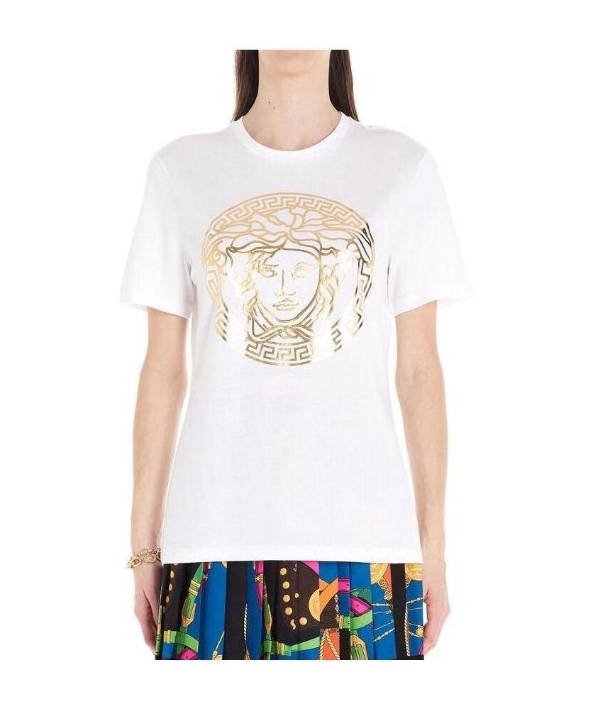 Versace Motif Detail T-shirt In White
