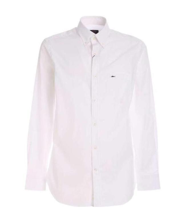 Paul & Shark Logo Detail Shirt In White In White
