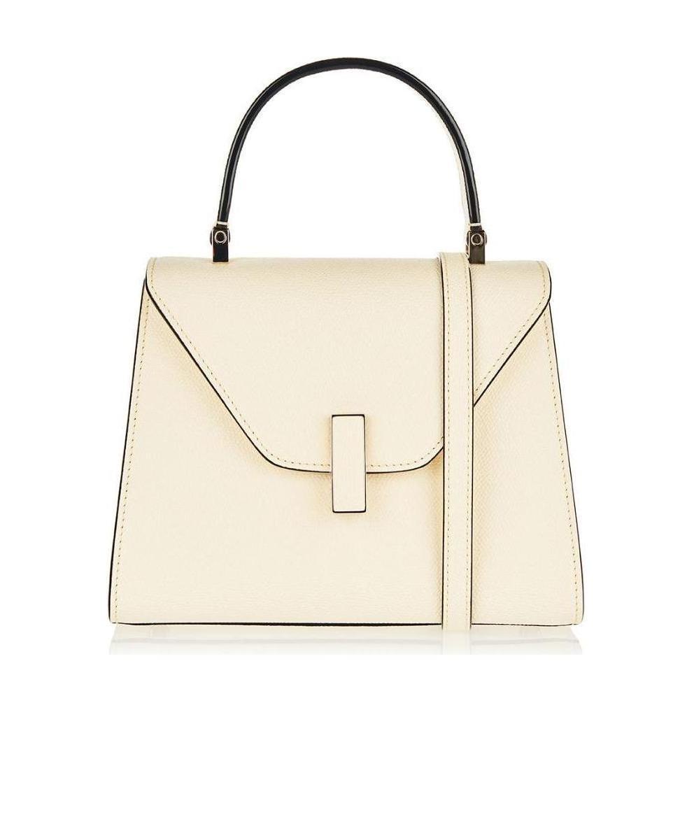 Valextra Micro Iside Grain Leather Top Handle Bag In Nude