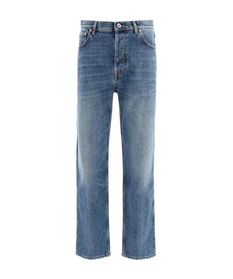 Valentino Vlogo Straight-leg Jeans In Blue