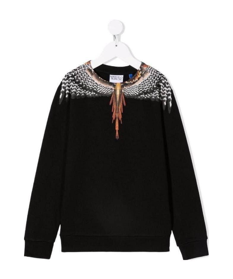 Marcelo Burlon County Of Milan Wings-print Sweatshirt In Black