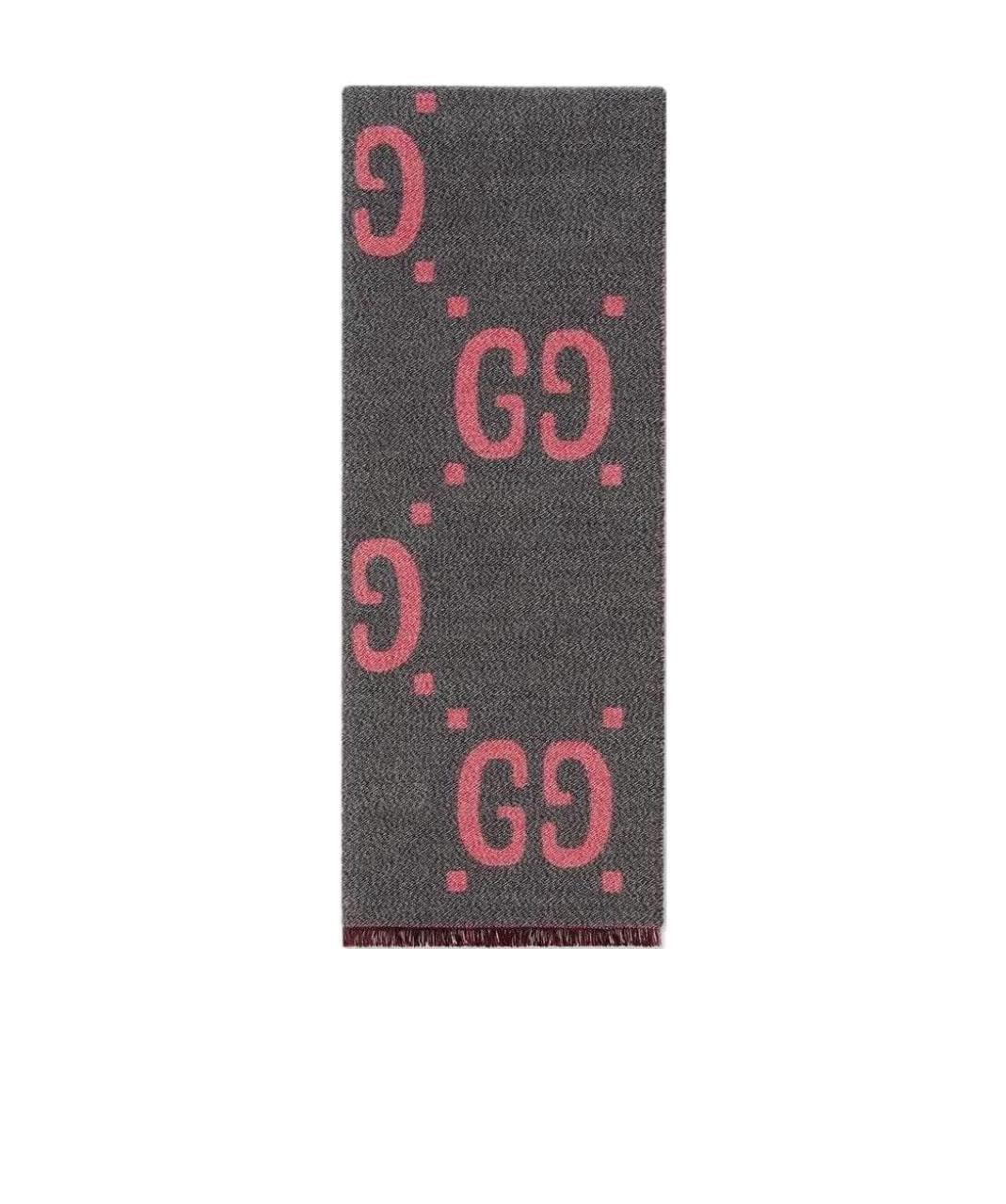 Gucci Gg Jacquard Wool Silk Scarf In Pink