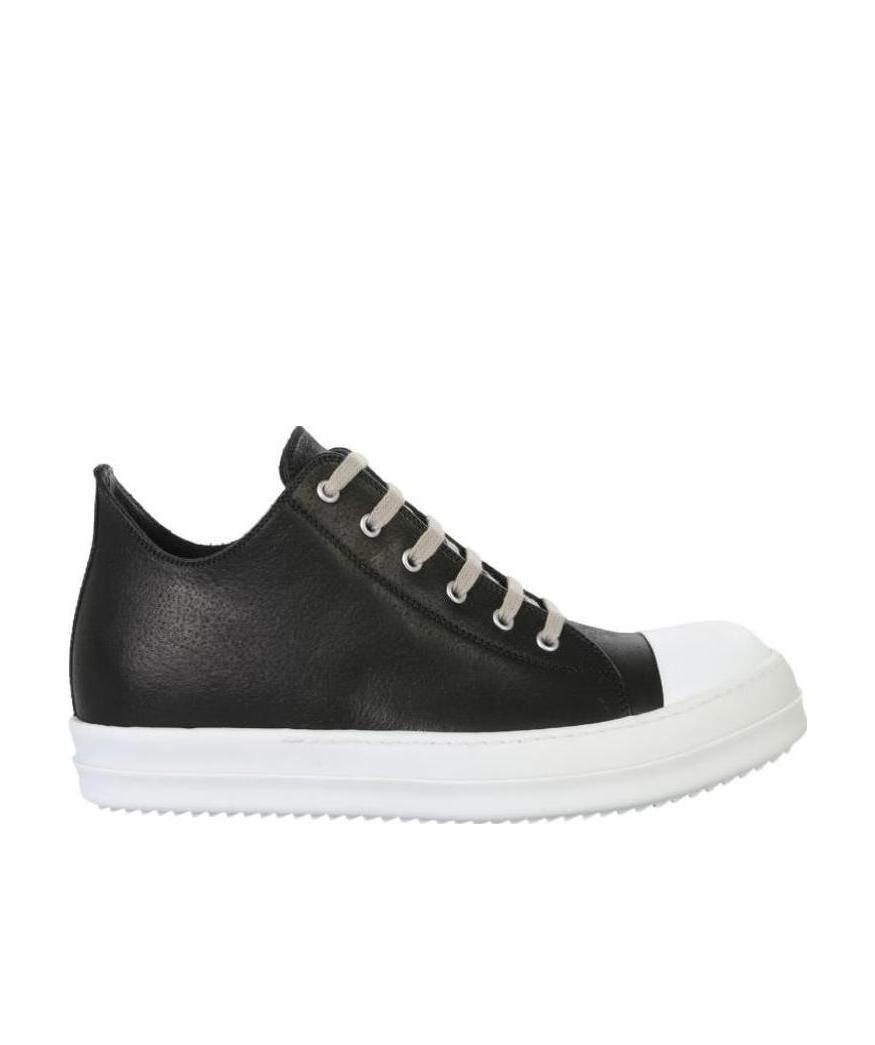 Rick Owens Lace-up Low-top Sneakers In Black