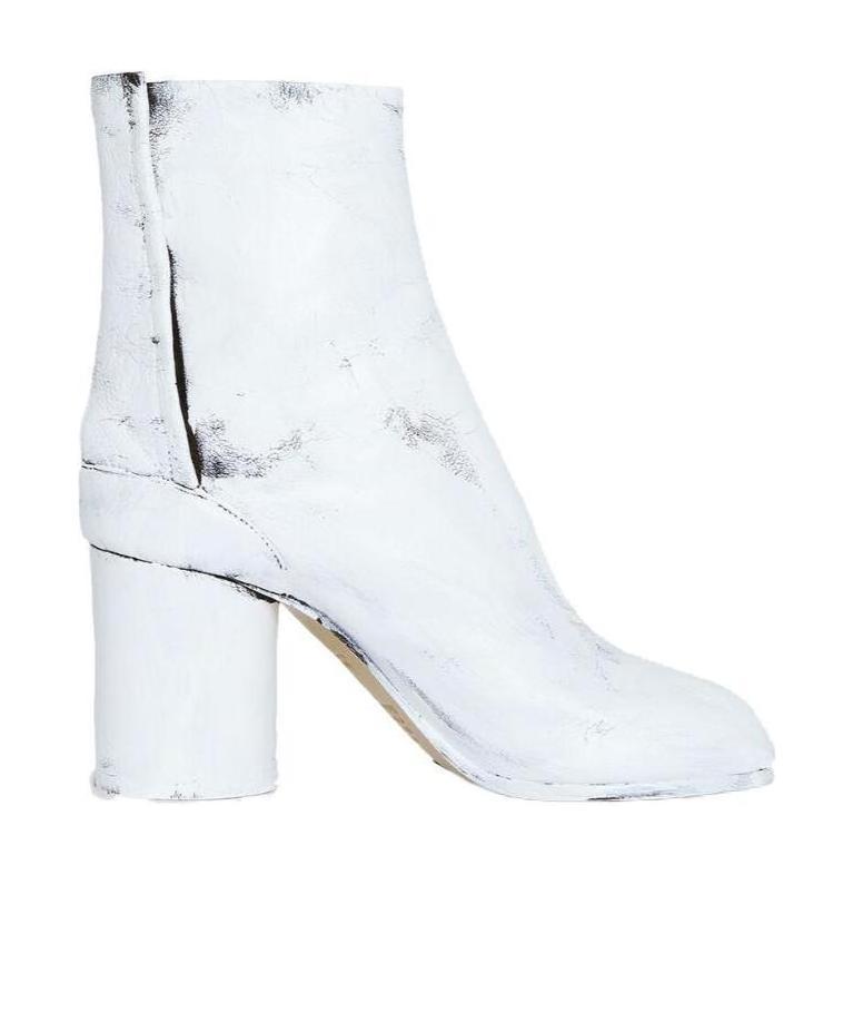 Maison Margiela Women Tabi Painted Boots In White