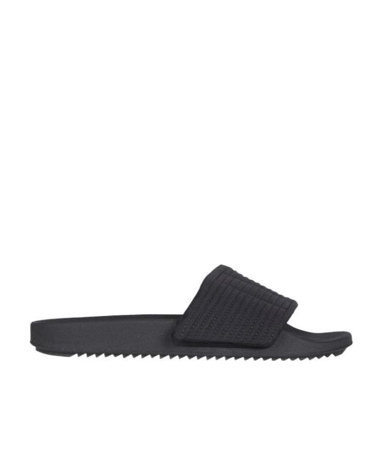 RICK OWENS DRKSHDW CANVAS TOUCH-STRAP PIPED SLIDES