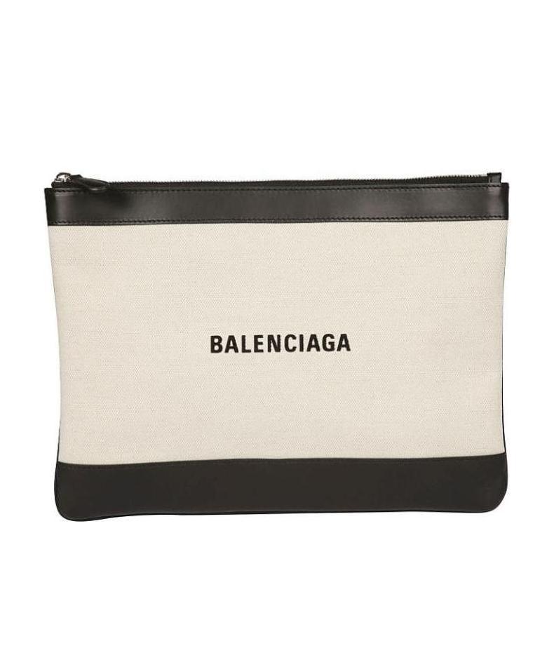 Balenciaga Zipper Logo Printing Handbag In White