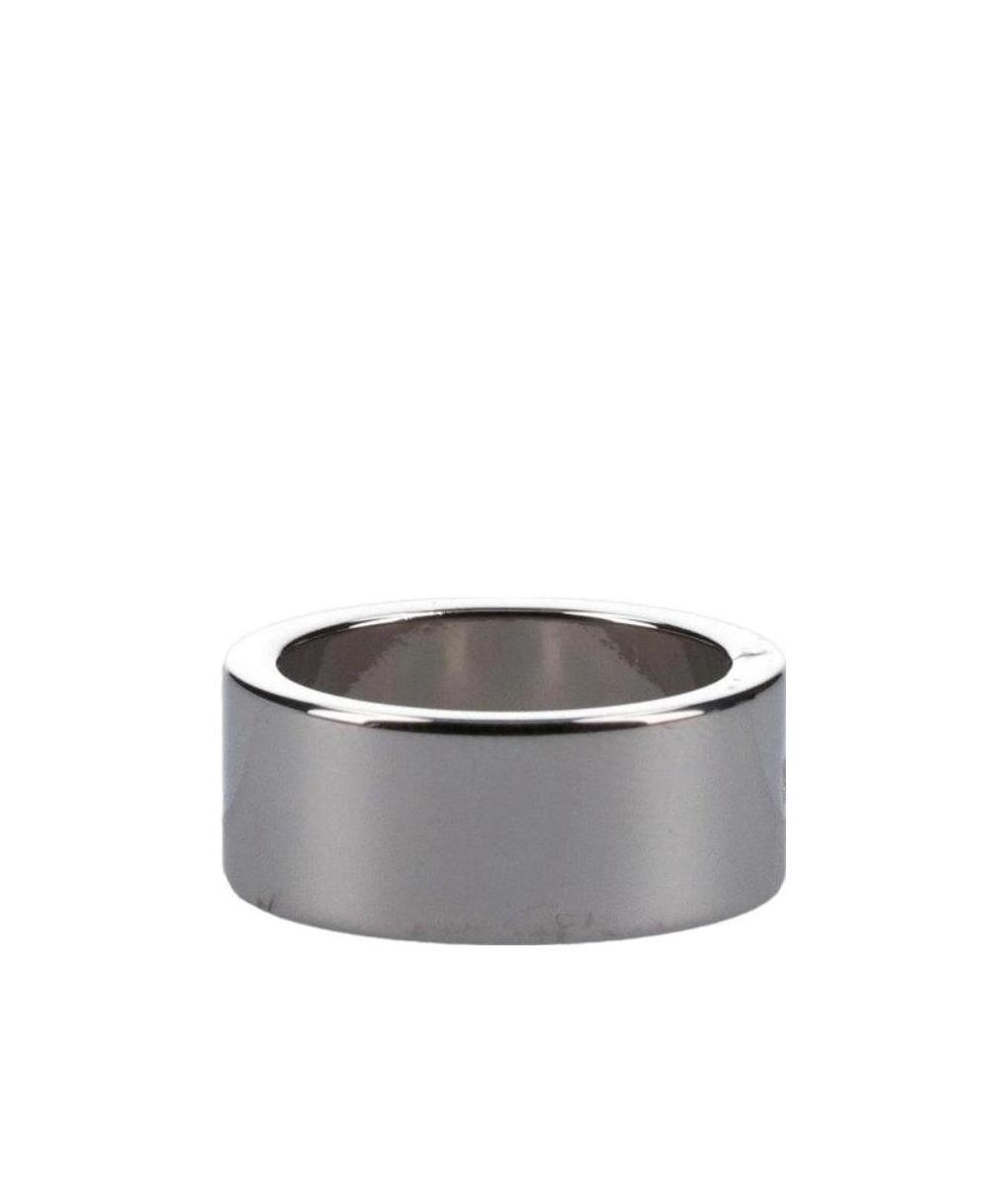 Mm6 Maison Margiela Engraved-logo Ring In Gray