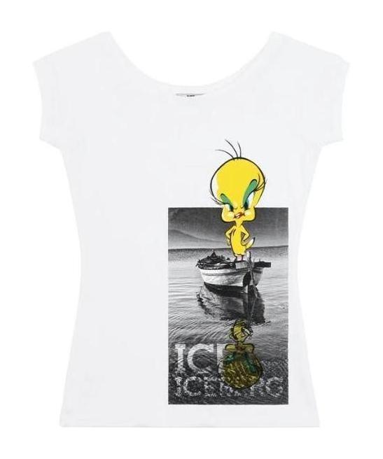 Shop Iceberg T-shirt With Round Neck And Short Sleeves In White