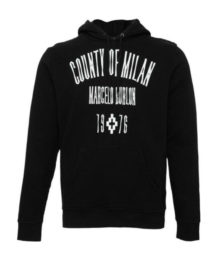MARCELO BURLON COUNTY OF MILAN LOGO PRINTED HOODED SWEATER