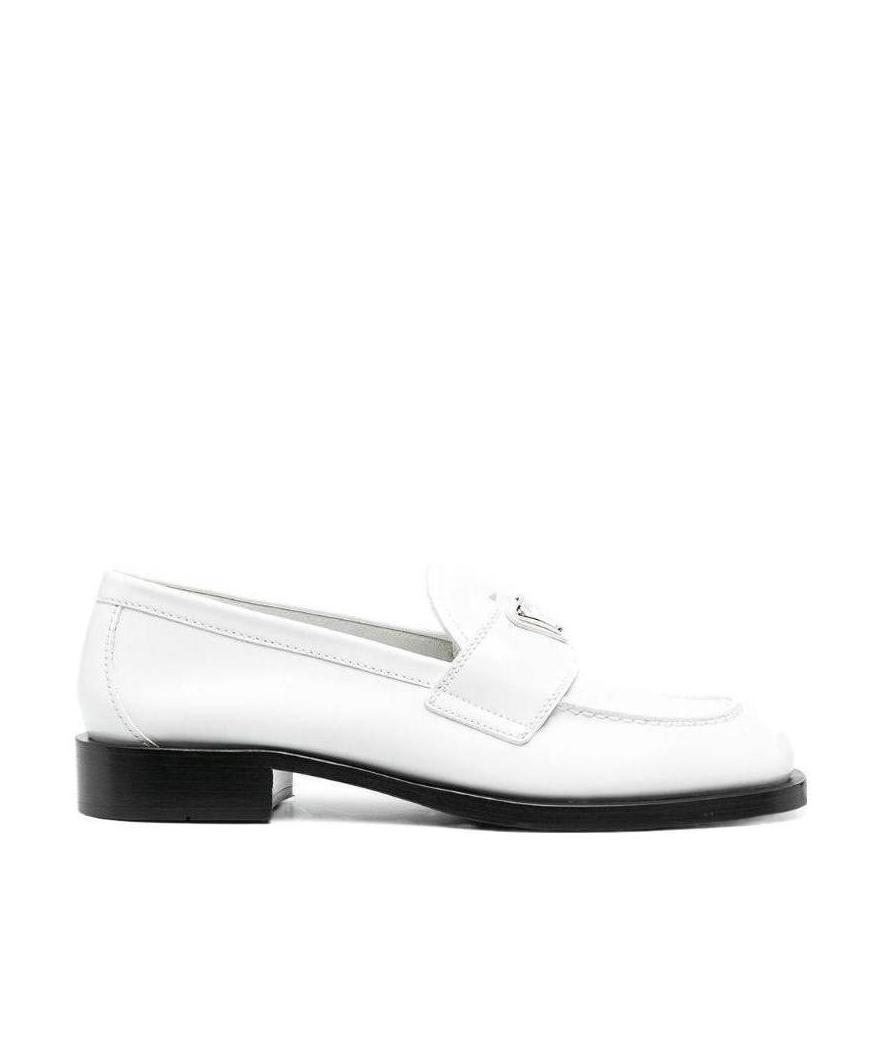 Prada Mocassini In Pelle Bianca  Donna In White