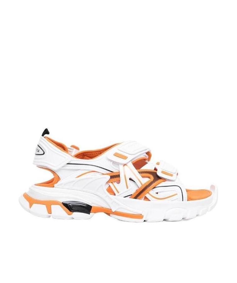 Shop Balenciaga Logo-patch Open-toe Sandals In White