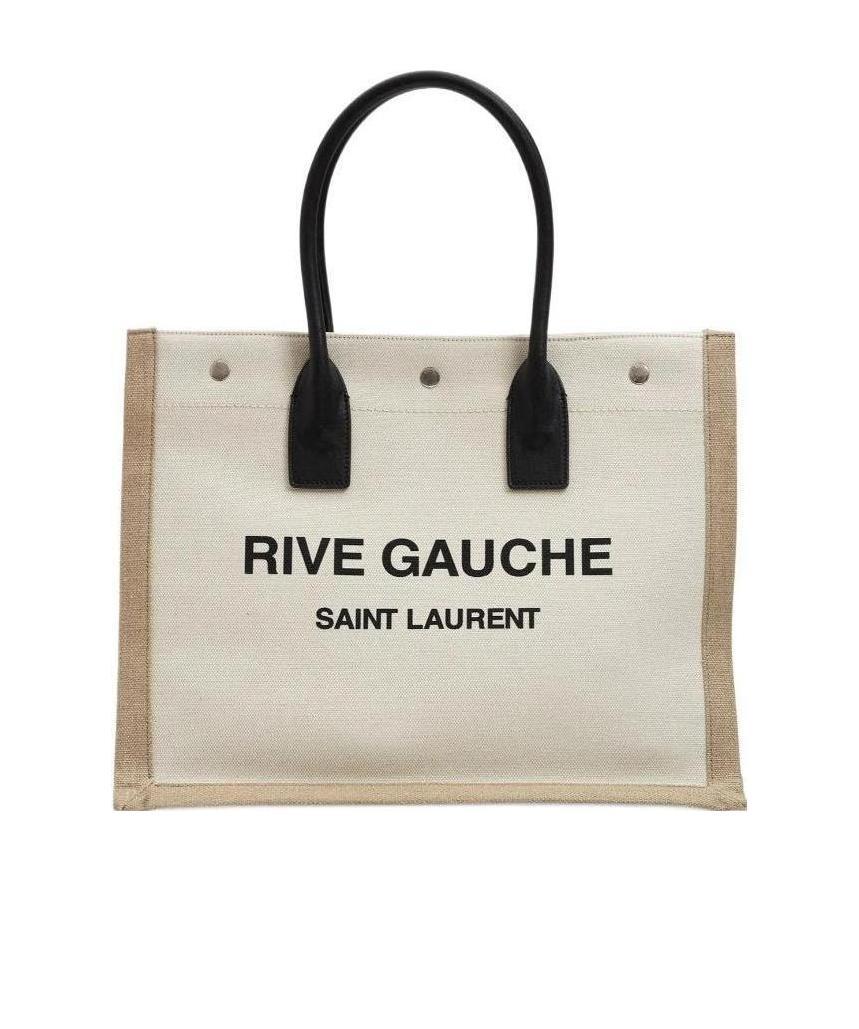 Saint Laurent Rive Gauche Tote Shopping Bag In White