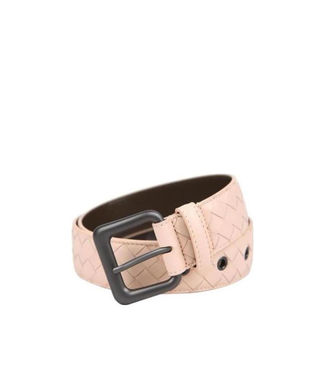 Bottega Veneta Knit Buckle Ring Hole Eye Belt In Nude